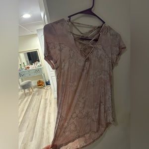 Cris cross front tie dye American Eagle Top